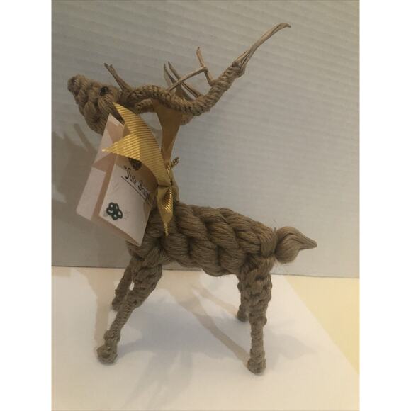 Jute Sculpture Handmade Reindeer Elk Three Co’s Crafts Tim & Patrick - Picture 2 of 5
